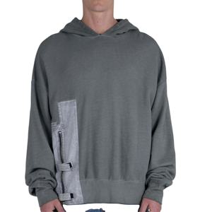Sweat à capuche patchwork sur mesure haut de gamme pour hommes Style à épaules tombantes respirant de qualité supérieure avec techniques brodées pour l'hiver - Product Image 1
