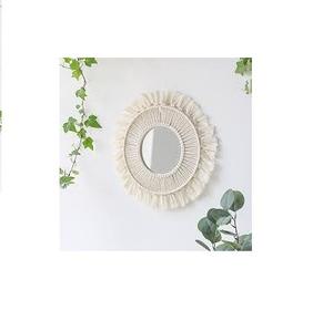Handmade Modern Boho Macrame <b>Round</b> Wall <b>Hanging</b> <b>Mirror</b> Custom Packaging Bulk Quantity Decorative Use From India - Product Image 1