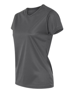 Camiseta de Manga Corta con Cuello Redondo Gris para Mujer, Corte Regular, Color Sólido, Secado Rápido, Estilo Informal, para Todas las Temporadas - Product Image 6