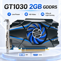 Carte graphique GT1030 2 Go DDR5 64 bits avec refroidissement par ventilateur / Prise en charge DVI 4K pour jeux sur ordinateur de bureau - Nouvelle