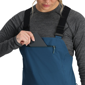 Bavettes de ski personnalisées OEM pour femmes, pantalons de snowboard imperméables avec étiquette de marque et options de coupe réglables - Product Image 3