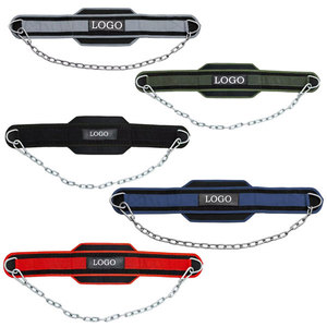 2025 logotipo personalizado gimnasio EQUIPO DE Fitness accesorio Cadena de acero con función de inmersión de nailon ejercicio ponderado cinturón tirar accesorio - Product Image 4