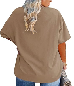 Precio de fábrica Europa América Camisetas de mujer de talla grande de alta calidad Logotipo personalizado Camisetas de mujer de gran tamaño de algodón para el verano - Product Image 4