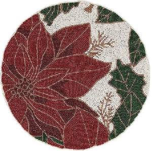 Produit le plus vendu napperon rouge rond blanc à perles florales maison essentiel Table à manger tapis décoratif ustensiles de cuisine tapis de produit - Product Image 4