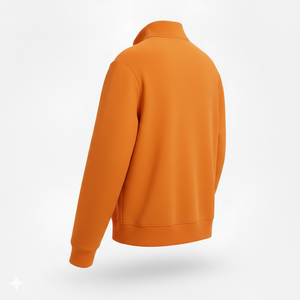 เสื้อสเวตเชิ้ตผู้ชายแบบหลวม คอซิป 1/4 ผ้าฝ้าย ทรงหลวม ไหล่ตก แบบเรียบ ไม่มีลาย  แบบมีฮู้ด - Product Image 2