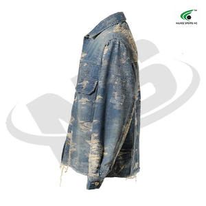 Premium Solid Color <b>Denim</b> <b>Jacket</b> For <b>Men</b> OEM Factory Winter Jean <b>Jackets</b> With High Quality Custom Logo Printing - Product Image 3