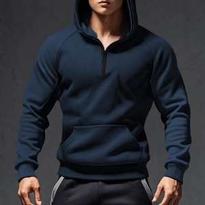 Pull à capuche en coton 100% décontracté pour hommes, sweat-shirt à fermeture éclair en molleton à couleur bloquée, techniques brodées pour l'hiver numérique - Product Image 4