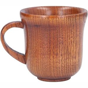 Mug en bois massif artisanal primitif |   Tasse à thé de style japonais vintage |   Chope à bière en bois laqué naturel de qualité alimentaire, tasse en bois - Product Image 2
