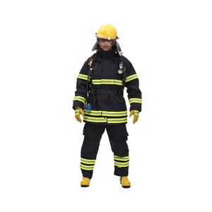 High Quality Men's <b>Firefighting</b> <b>Suit</b> in Uniform Blue & Green Reflective Layers Meta Aramid IIIA Material EN469 Standard - Product Image 1