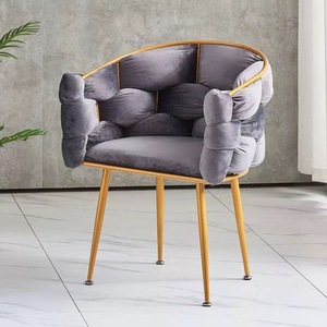 Nordic <span class=keywords><strong>Bubble</strong></span> Single Backrest Silla suave Luz Taburete de tocador de lujo Negociación Sofá Silla Trípode de metal - Product Image 4