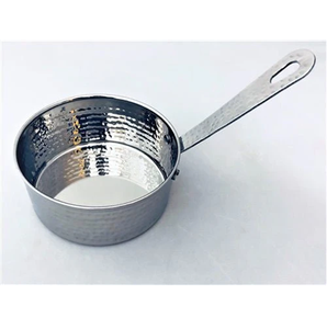 Mini Cacerola de Acero Inoxidable Martillado OEM, Tazón para Servir con Asa, para Curry, Salsa y Aderezos, Suministro al por Mayor - Product Image 3