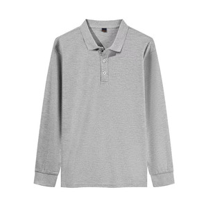 Camisetas Polo de Manga Larga para Hombre, 100% Algodón, Calidad Premium, Estilo Vintage, Tejido Sólido, Anti-Pilling, Transpirable, Unisex, 200g - Product Image 3