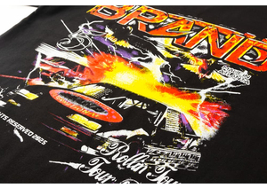 Usine personnalisée 100% coton coupe surdimensionnée à manches courtes t-shirt Vintage sunfaded lavé hommes sérigraphie graphique t-shirts - Product Image 3