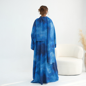 Ensemble <span class=keywords><strong>Kimono</strong></span> Abaya Ouvert en Polyester pour Femmes Loriya 2026, Motif Marbre, Hijab, Vêtement Islamique Modeste, Léger, Séchage Rapide, Tenue Quotidienne Décontractée, EID - Product Image 5
