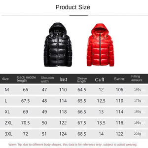 Doudounes pour hommes avec fermeture éclair couleur noire vêtements de mode respirant coupe-vent doudoune pour l'hiver - Product Image 6