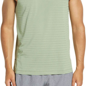Jersey de cuello redondo de moda para hombre, camiseta sin mangas informal a rayas, manga larga con función de secado rápido - Product Image 6