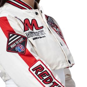 Oem Manufacturer High Quality Chenille Embroidery Men College Custom Baseball Bomber Letterman Crop Leather <b>Woman</b> Varsity <b>Jacket</b> - Product Image 6