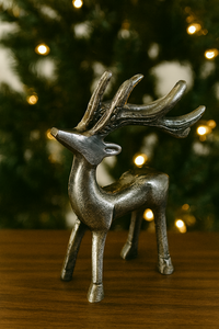 Northlight brillante de cerámica de pie Reno Decoración de Navidad 9 "-Decoración DE MESA DE PLATA Navidad - Product Image 4