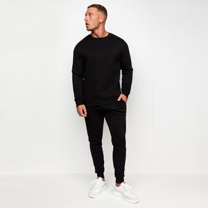 Chándal negro de Invierno en Blanco ajustado con su propio logotipo de diseño 100% algodón Streetwear conjunto de chándal con capucha - Product Image 5