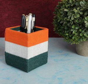 Porte-stylos rectangulaire moderne en jute Adiba Home Decor - Écologique - Emballage multi-pièces - Product Image 3