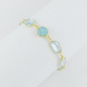 2026 Wholesale Blue Topaz, Chalcedony And Zircon <b>Bracelet</b> for Women Engagement Wedding Anniversary Party - Product Image 1