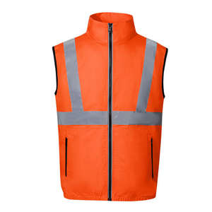 Polyester <b>Fabric</b> Security Safety Jacket With Customized logo 3m <b>Reflective</b> Construction Safety Jacket - Product Image 5