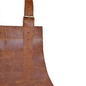 Premium Genuine <b>Leather</b> Men's Comfortable Durable Adjustable Vest Style Kitchen Workshop BBQ Cooking <b>Apron</b> - Product Image 4