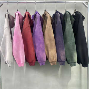 Sudaderas y sudaderas con capucha de algodón sólido de 500g para hombre de alta calidad, Sudadera con capucha y cuello con capucha, estilo de tendencia - Product Image 5