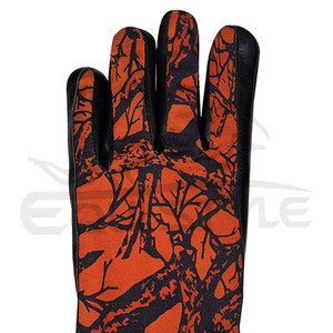 Guantes de cuero para hombre naranja negro estampado de camuflaje fabricante directo de fábrica guantes de invierno de piel de oveja al por mayor - Product Image 4