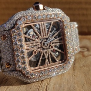 VVS Clarity Premium Lab Grown Diamond Fashion Watch 41mm Stainless Steel Quartz Movement <b>Glass</b> Dial Window Sport Formal - Product Image 3