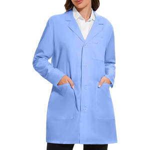 Venta al por mayor de mujeres batas de laboratorio de algodón de ajuste profesional OEM mujeres batas de laboratorio de manga larga uniformes médicos - Product Image 1