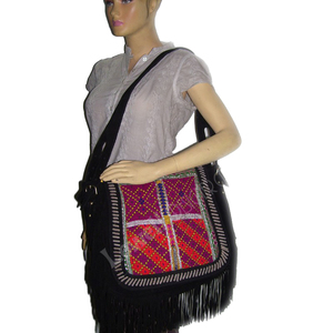 กระเป๋าผ้าฝ้ายโบฮีเมียนหลากสีงานแฮนด์เมดขนาดใหญ่แบบพกพามีซิปปิดสำหรับงานแต่งงาน - Product Image 5