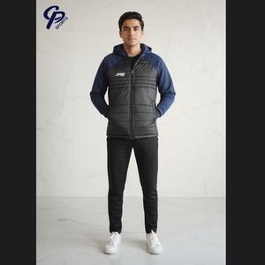 CP Sports Thermal Fleece Hoodie Warm Comfortable Casual Winter Wear con Stand Collar Cierre de cremallera Logotipo personalizado Impresión frontal - Product Image 1