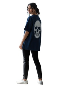 เสื้อยืดผู้หญิงทรงปกติ สีน้ำเงินเข้ม ผ้าฟลีซเนื้อนุ่ม ระบายอากาศได้ดี พิมพ์ลายสกรีน ผ้ายืดผสมสแปนเด็กซ์/โพลีเอสเตอร์ คอกลม แขนสั้น - Product Image 6