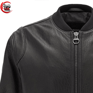 Nueva chaqueta de cuero personalizada para hombre, tela de lona de estilo callejero con cuello levantado, precio razonable para invierno - Product Image 3