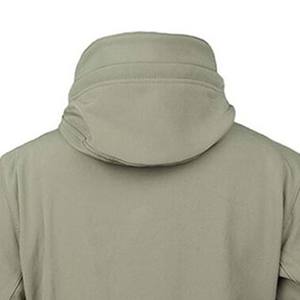 Veste Softshell camouflage à capuche en toile enduite, col montant, style streetwear, service OEM ODM, fabrication sur mesure, haute qualité, pour homme - Product Image 5