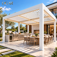 Pergola à toit à lamelles électriques sur mesure en aluminium, auvent de cuisine extérieure pour îlot BBQ, comptoir et bar de jardin