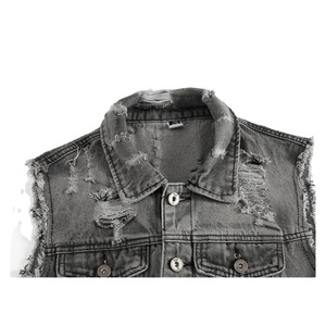 Chaleco vaquero sin mangas para hombre Retro de primavera Vintage, chaleco con botones y agujeros rasgados, ropa exterior para hombre, chaqueta, diseño de ropa desgastada - Product Image 3