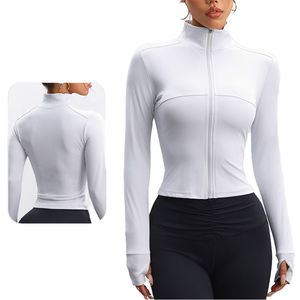 Chaqueta de Yoga de Alta Calidad para Mujer, Talla Grande, Cierre Completo, Transpirable, de Secado Rápido, Sin Costuras, Elástica en Cuatro Direcciones, Ligera, para Gimnasio - Product Image 1