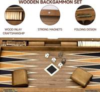 Jeu de société de stratégie classique en bois de qualité supérieure-Pliant Backgammon Star Inlay Design Home Travel Jouet éducatif pour enfants Puzzle