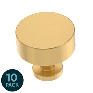 Poignée de tiroir Bouton d'armoire rond et solide Nickel brossé Poignées de commode Poignées d'armoire Quincaillerie de meuble - Product Image 2