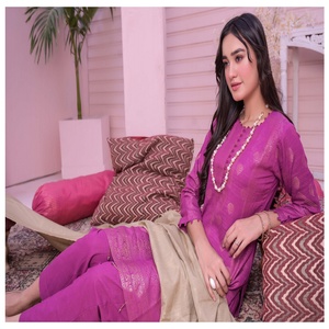 ถังขยะ hameed สุดเท่สำหรับสุภาพสตรี3ชิ้น salwar kameez jacquard broshia สำหรับงานแต่งงานและปาร์ตี้สำหรับเด็กผู้หญิง - Product Image 4