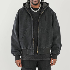 Pull à capuche en polaire éponge française personnalisé OEM Vnedor 500 Gsm Vintage Washed Oversize Heavyweight Acid Wash Sweat à capuche double couche - Product Image 6