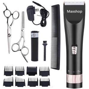 Kit de coupe de cheveux sans fil professionnel pour hommes et bébés, silencieux, 8 guides de coupe, 2 ciseaux, 1 station de charge, IPX7, alimenté par batterie - Product Image 4