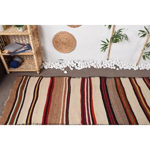 Vintage <b>Runner</b> <b>Rug</b> 2.7x11.3 ft (82x343 cm), Herki Brown Floral Turkish <b>Rug</b> - Product Image 5