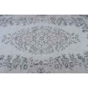 Alfombra Vintage Grande de 5.4x9.1 pies, Alfombra Turca Blanca con Diseño de Patchwork - Product Image 5