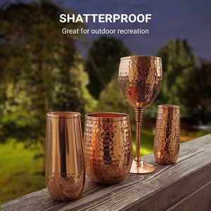 Verre à vin sans pied en cuivre, fait main, design rond moderne, incassable, pour les fêtes - Product Image 5