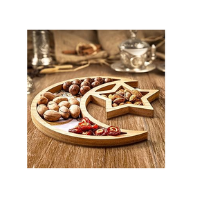 Bandeja de Madera en Forma de Media Luna para Diferentes Tamaños, 2 Piezas, Bandeja de Madera para Servir Alimentos, Decoración para Cocina, Sala de Estar y Hogar - Product Image 2