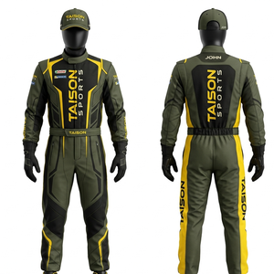 Traje de Karting Premium de Poliéster Cordura de 320 GSM, Diseño de Paneles en Naranja, Negro y Blanco, Logotipo Personalizado con Sublimación y Bordado - Product Image 2