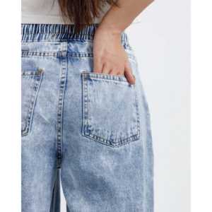 กางเกงยีนส์ทรงสเก็ตเตอร์ขาบานสไตล์เรียบง่าย - Product Image 3